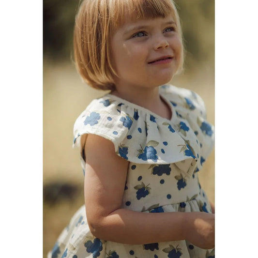 Robe À Volants Bio Petite Myrtille