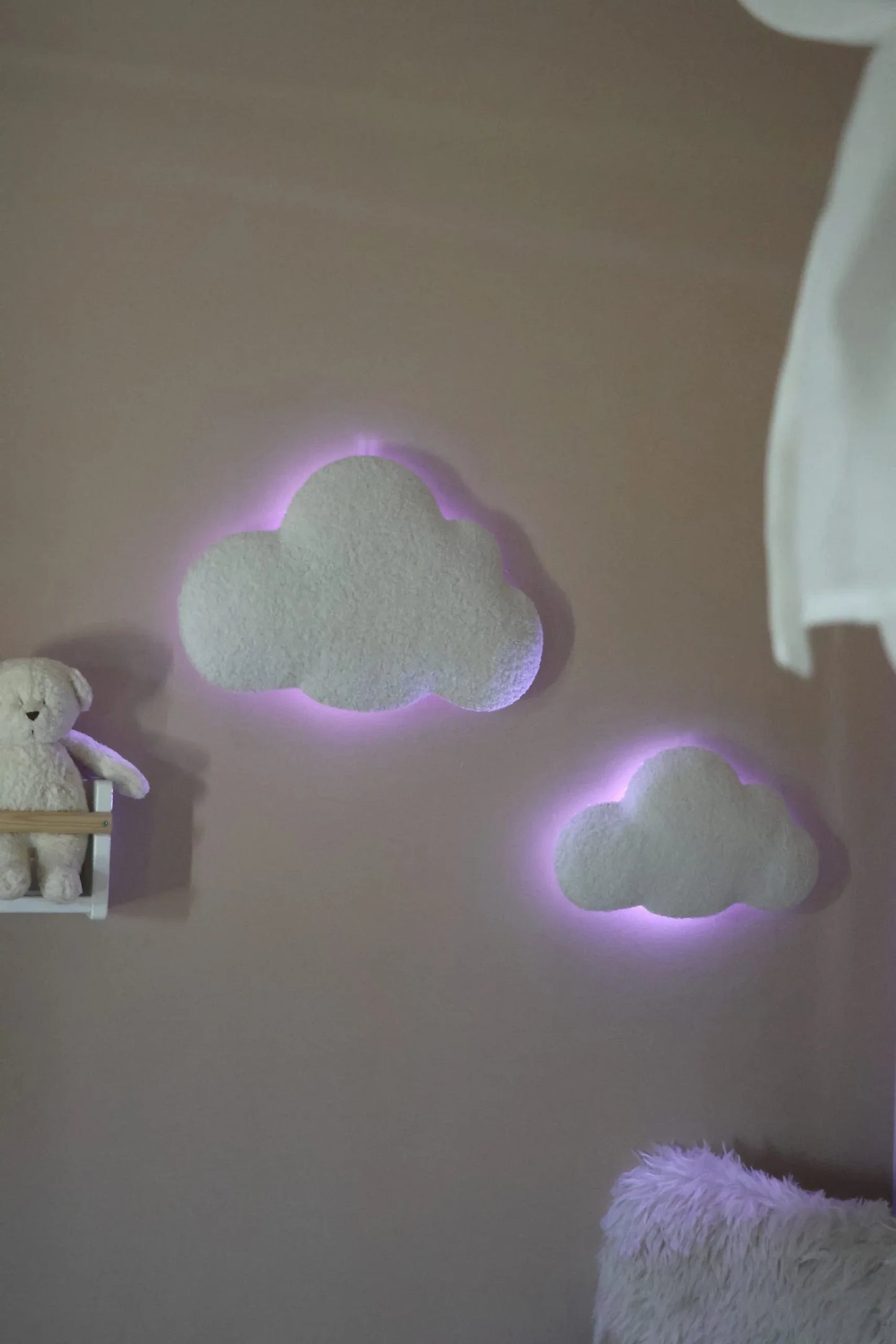 Nuage bouclé mural bébé couleur naturelle