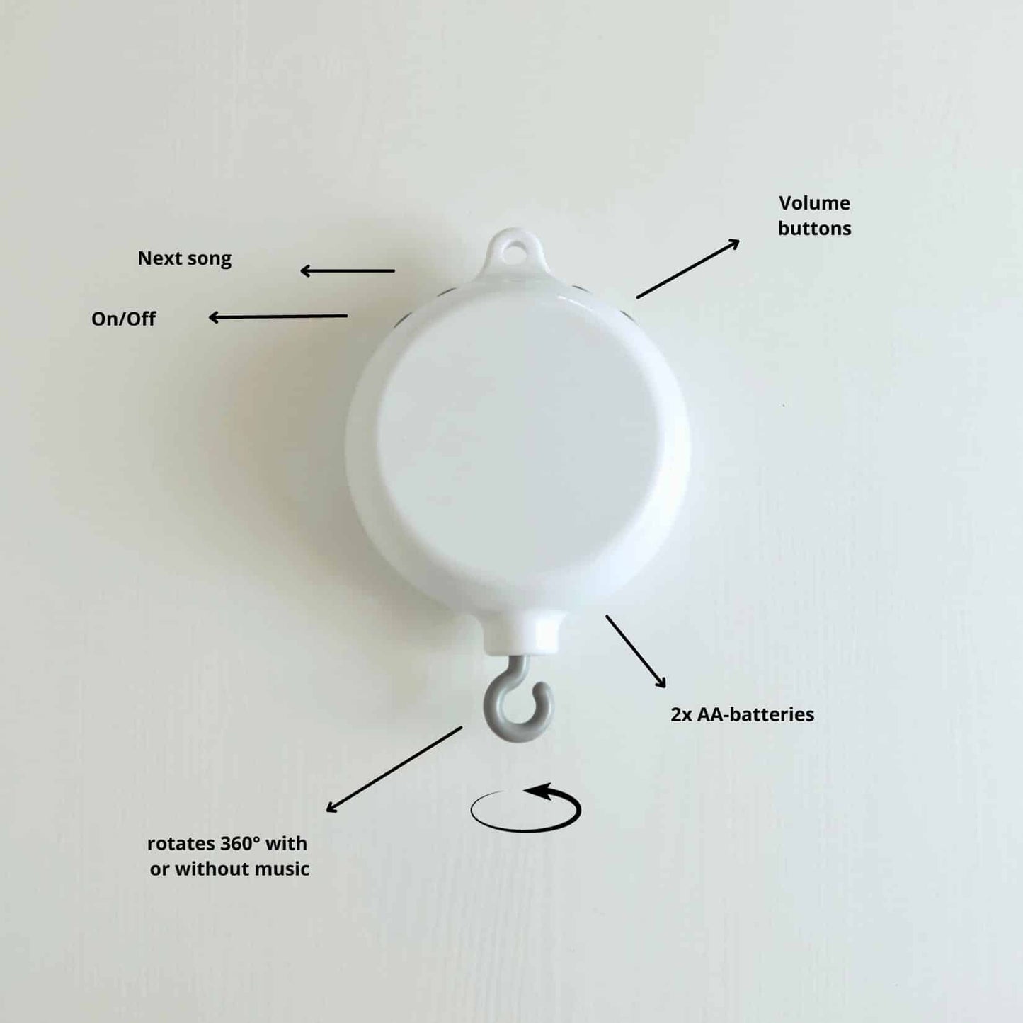 Boîte à Musique Mobile Bébé Blanche