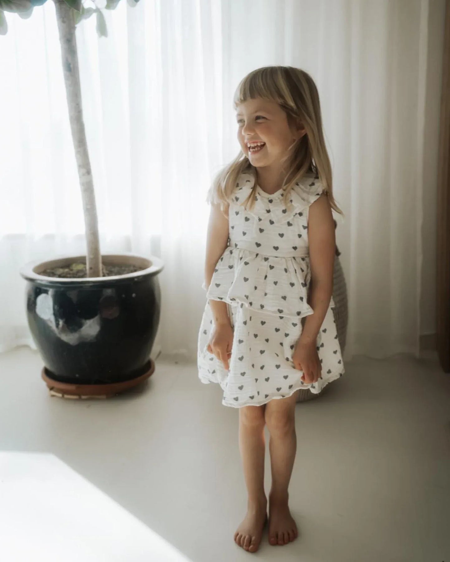 Robe À Volants Jardin de Cœurs Bio