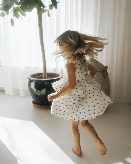 Robe À Volants Jardin de Cœurs Bio